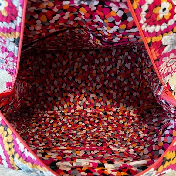 VERA BRADLEY Pixie Blooms Iconic Grand Traveler Bag 2015 Pink Orange Floral - Picture 13 of 15
